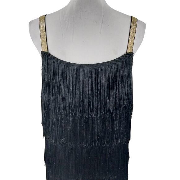 NWOT! L'VOW WOMEN! TOTALLY FRINGED FLAPPER STYLE SHIMMERY, FLUID DRESS! SZ 1X - Picture 7 of 11